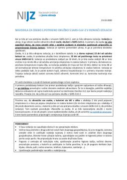 NAVODILA ZA OSEBE S COVID-19